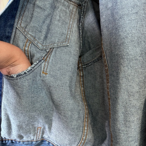 Hill Crop Japan Brand Vintage Trucker Denim Jacket Dark Blue Wash Size Medium - Picture 4 of 10